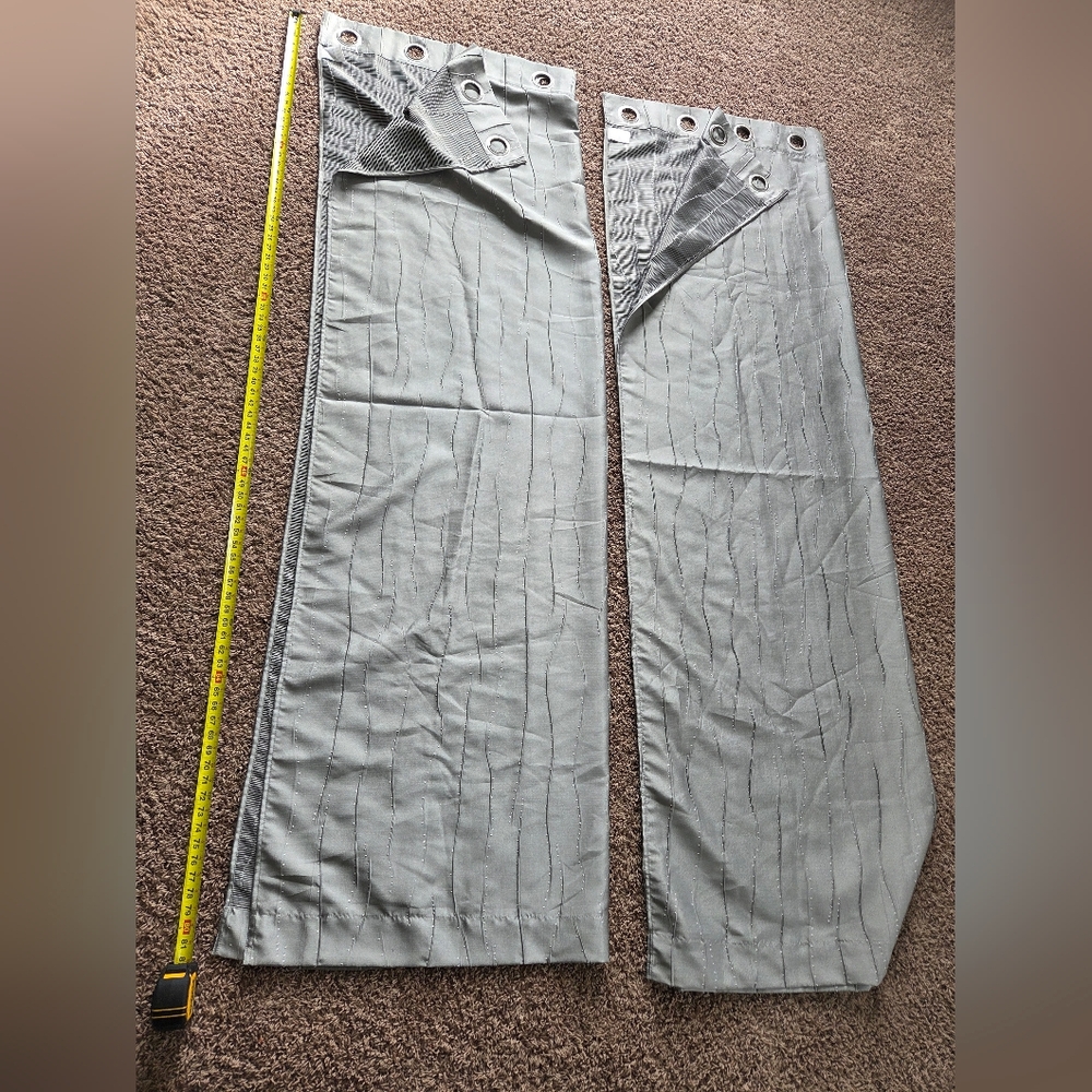 Bed And Bath & Beyond Gray Textured Curtains 51 x  82
